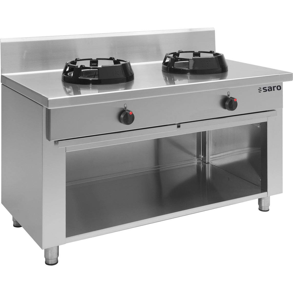 Cuisinière à gaz pour wok SARO avec soubassement ouvert CC/02 - 423-2045
