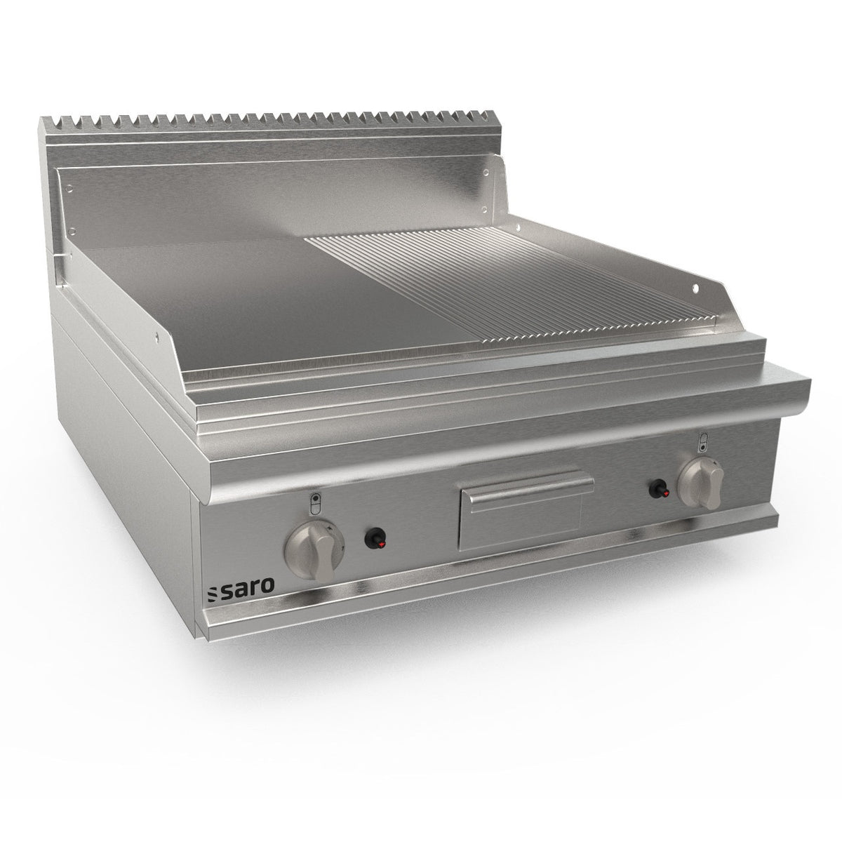 Plaque de cuisson au gaz SARO, largeur 800 mm, de table 1/2+1/2 LQ / FTG4BBM - 423-8620