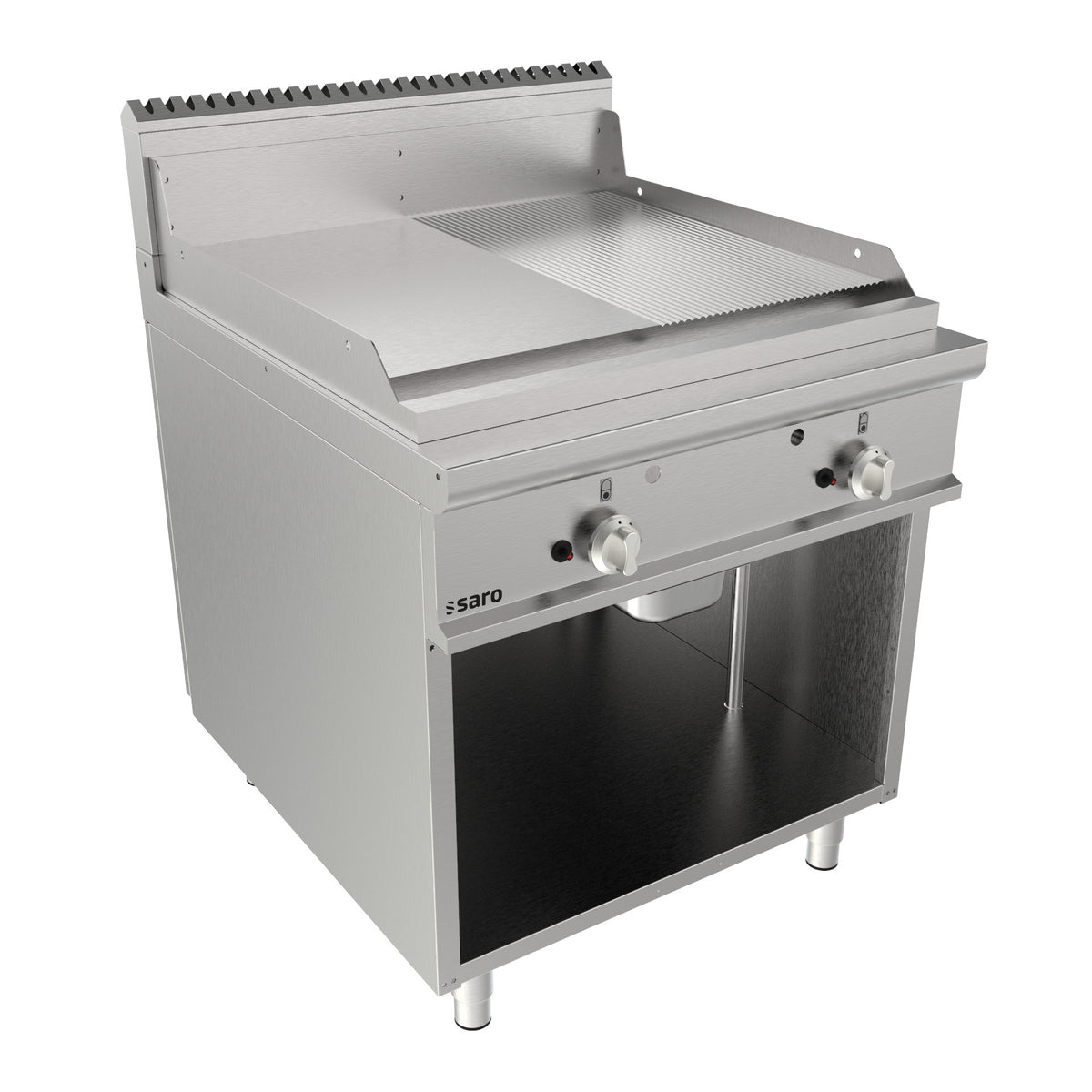 Plaque de cuisson au gaz SARO, 800 mm de large, sur pied, 1/2+1/2 LQ / FTG4BAM - 423-8645