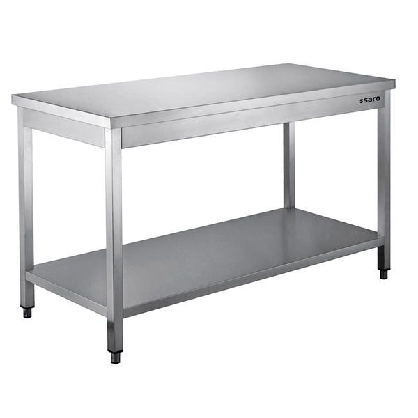 Table SARO en acier inoxydable, plateau inférieur démontable - L 1 200 x P 600 mm - 456-6005