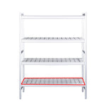 Tablette SARO en aluminium avec caillebotis en plastique 475 x 886 mm - 480-1095
