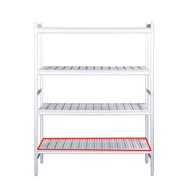 Tablette en aluminium SARO avec caillebotis en plastique 475 x 532 mm - 480-1075