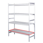 Tablette SARO en aluminium avec caillebotis en plastique 475 x 886 mm - 480-1095