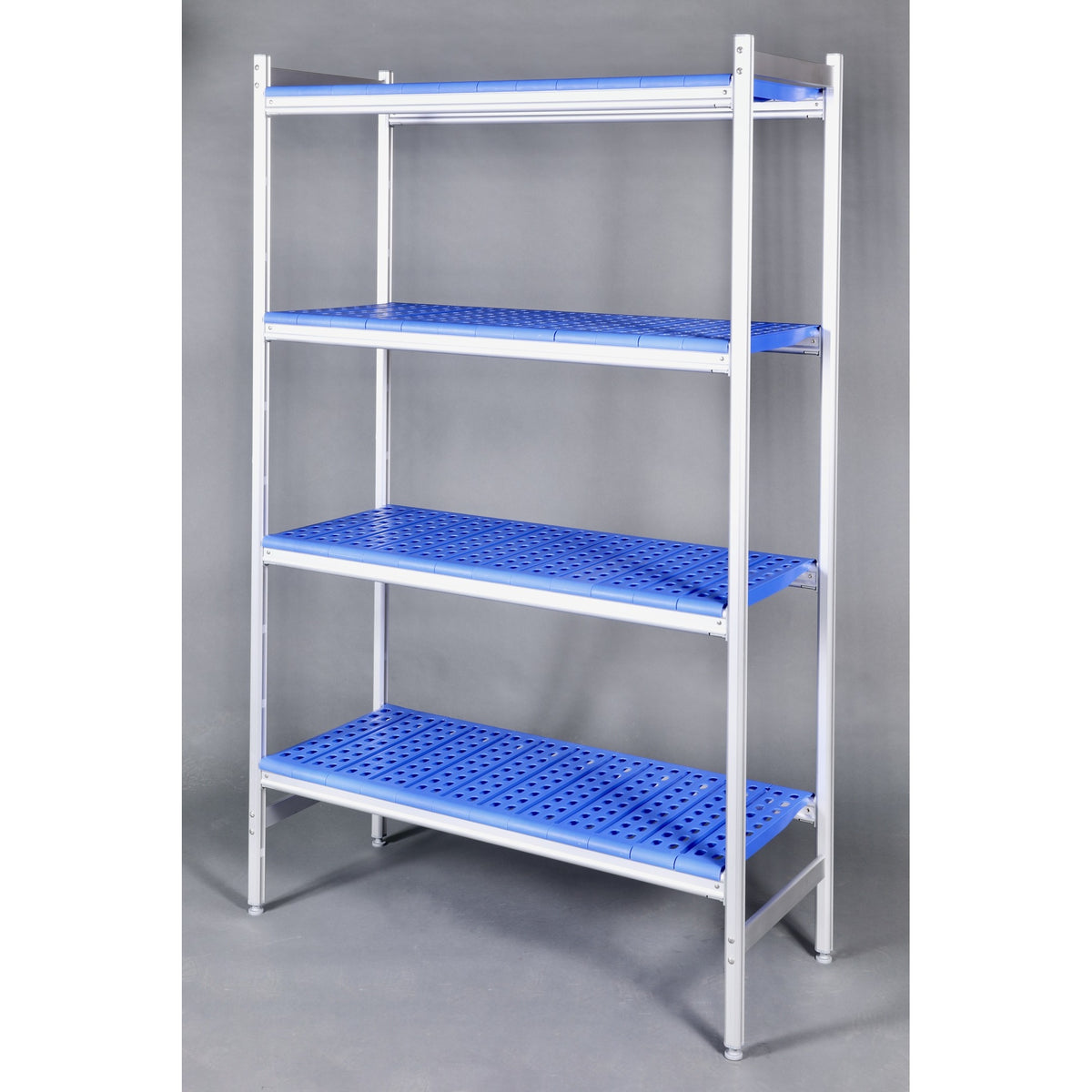 Étagère SARO en aluminium avec 4 grilles en plastique 475 x 798 mm - 480-1500