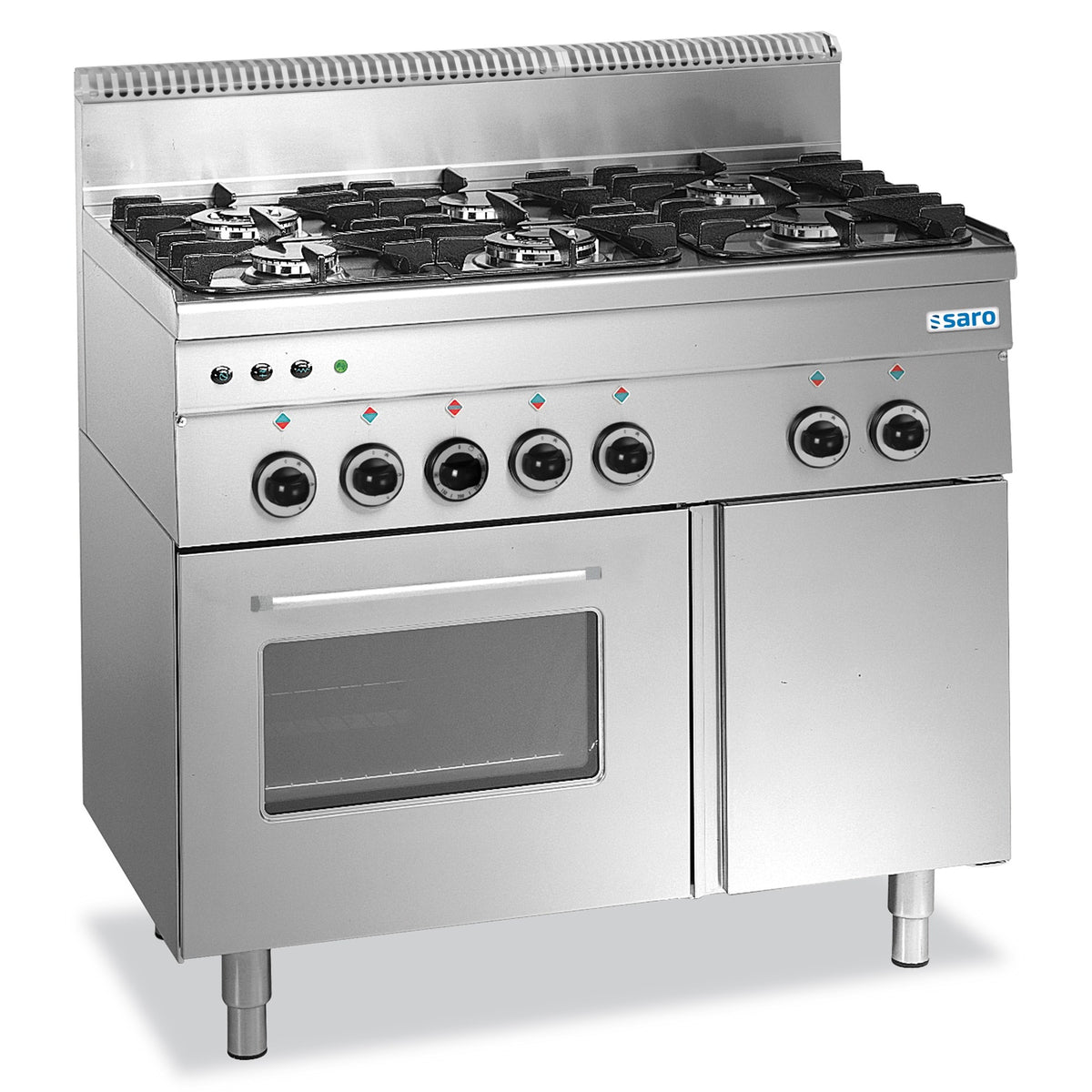 SARO gaskookplaat met gasoven, 6 branders, 600 Line G6SFA6 - 504-1010