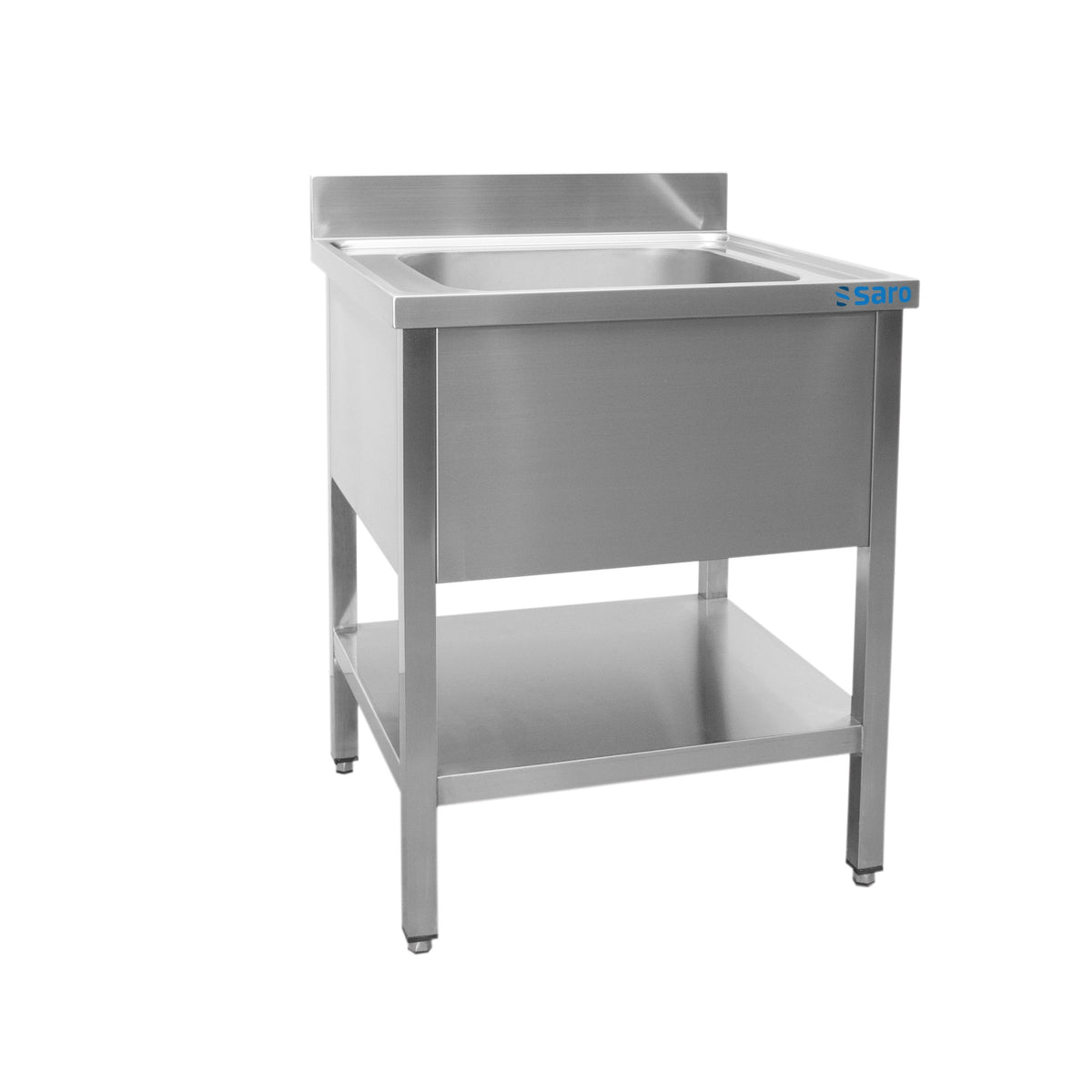 SARO spoeltafel met 1 wasbak, gecentreerd - 600 mm diepte, 700 mm - 600-2500