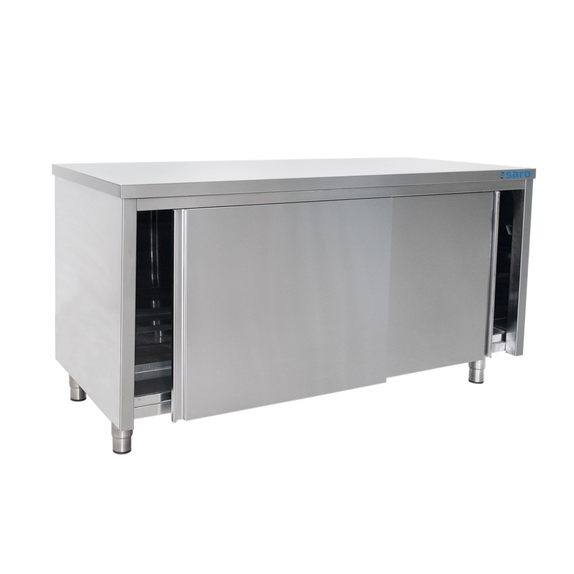 Armoire SARO en acier inoxydable à porte coulissante - profondeur 700 mm, largeur 1 400 mm - 700-2010