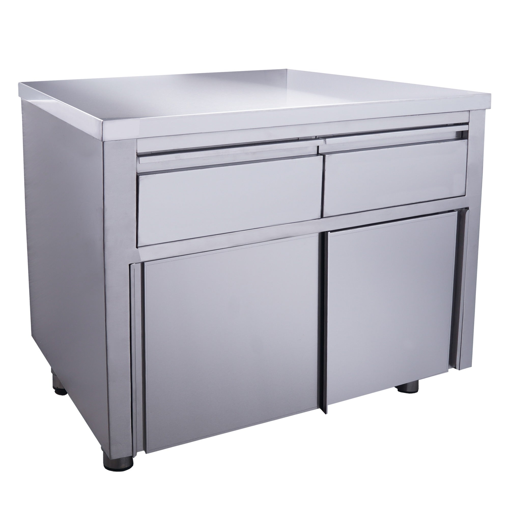 Armoire SARO à portes coulissantes avec 2 tiroirs, 1 000 x 700 mm - 700-2200