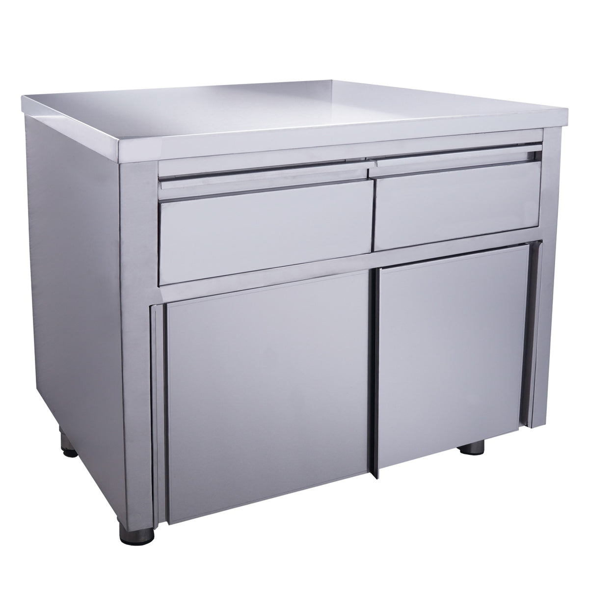 Armoire SARO à portes coulissantes avec 2 tiroirs, 1 000 x 700 mm - 700-2200