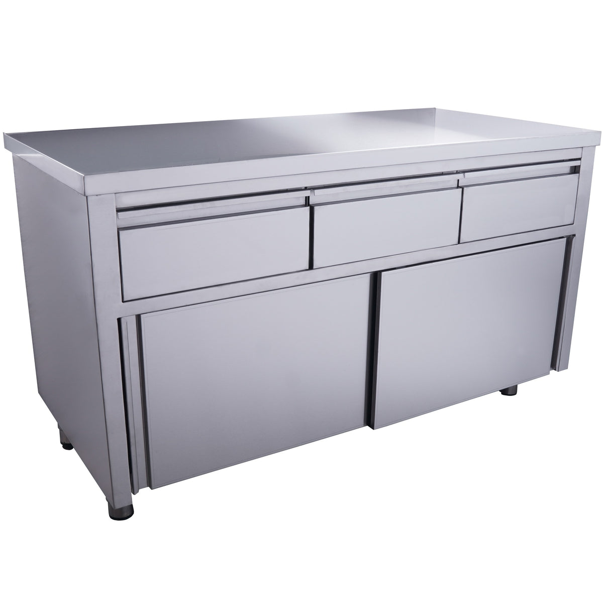 Armoire à portes coulissantes SARO avec 3 tiroirs, 1 400 × 700 mm - 700-2210