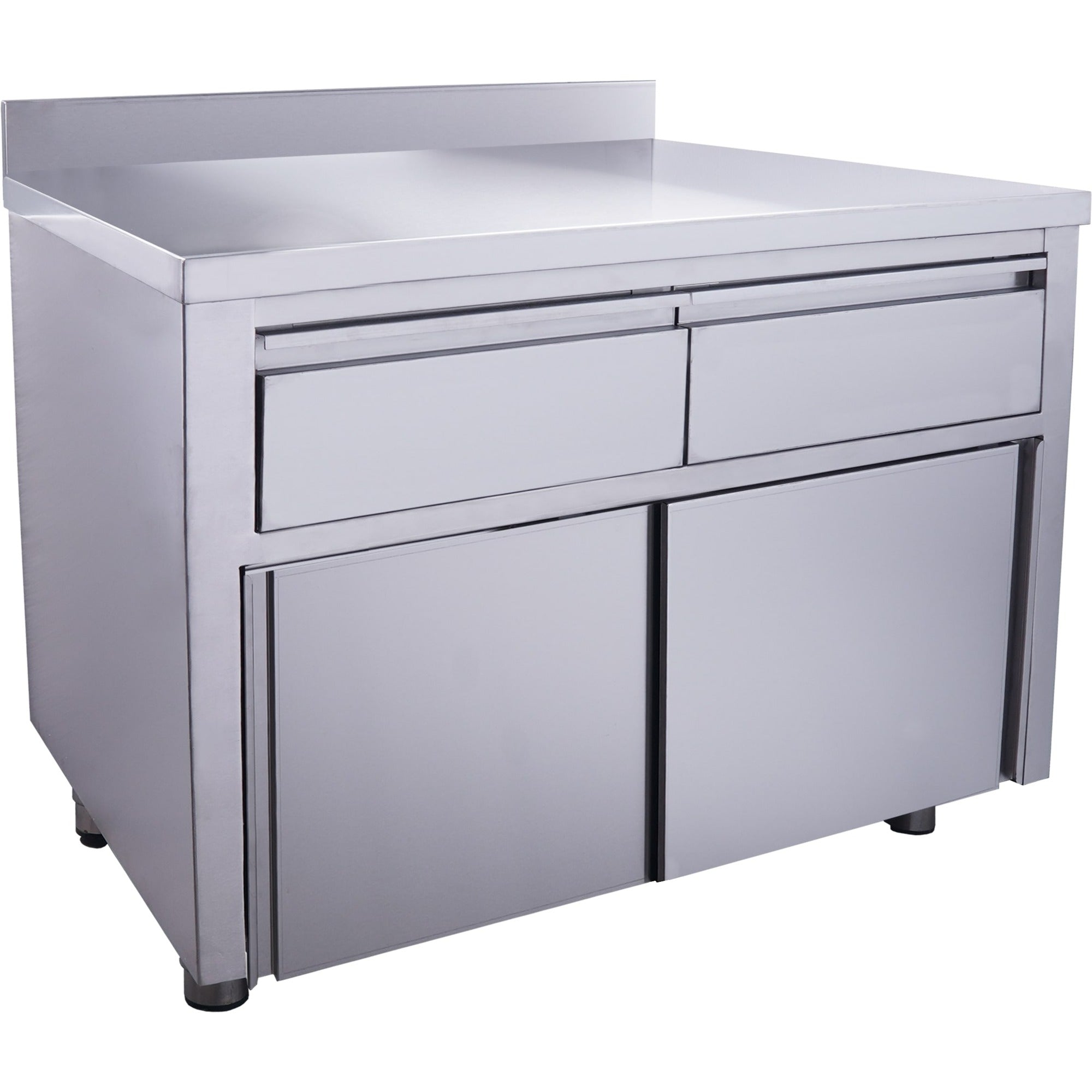 Armoire à portes coulissantes SARO avec 2 tiroirs et rebord, 1 200 x 700 mm - 700-2305