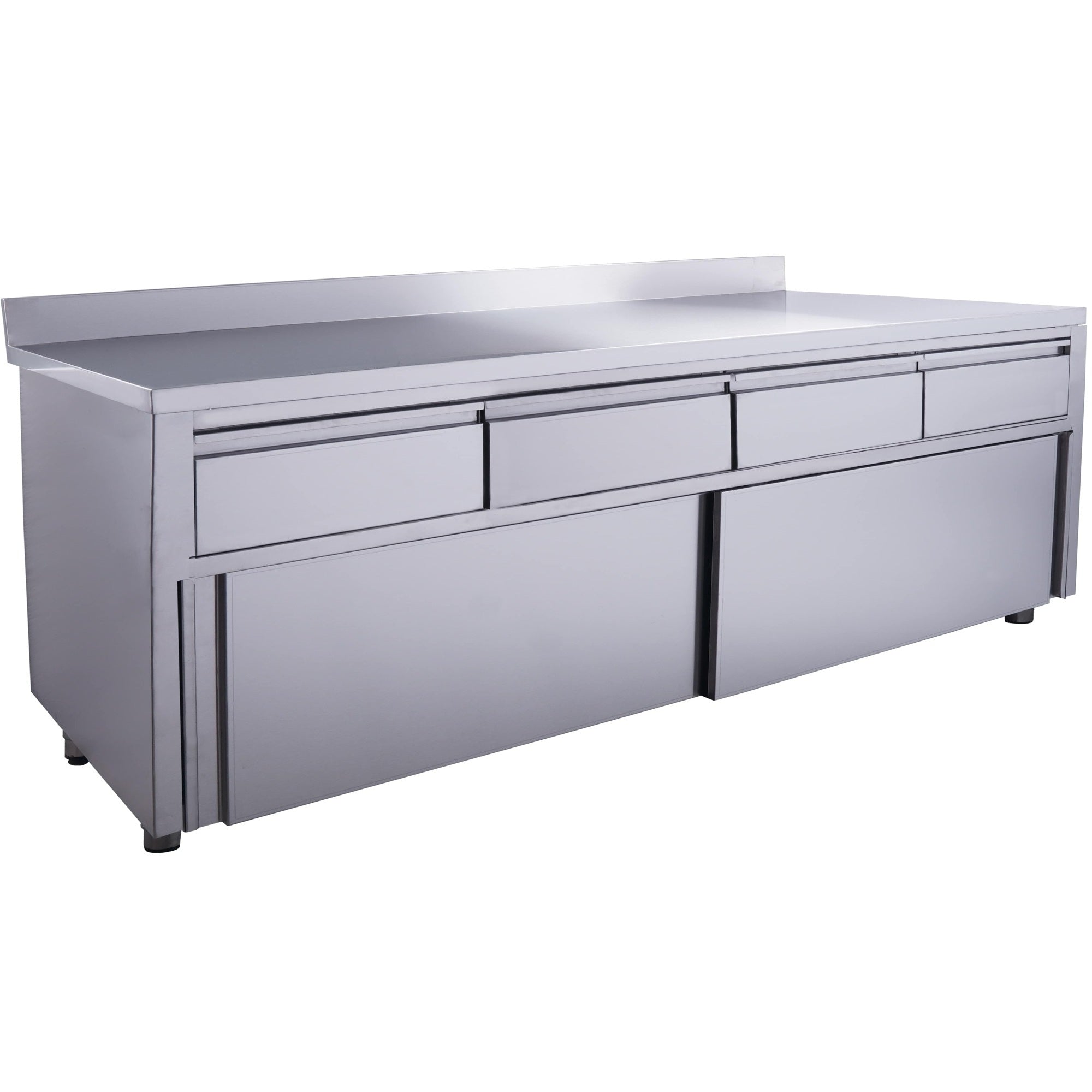 SARO Schuifdeurkast - 4 lades.2000X700mm met Opstaande rand - 700-2325