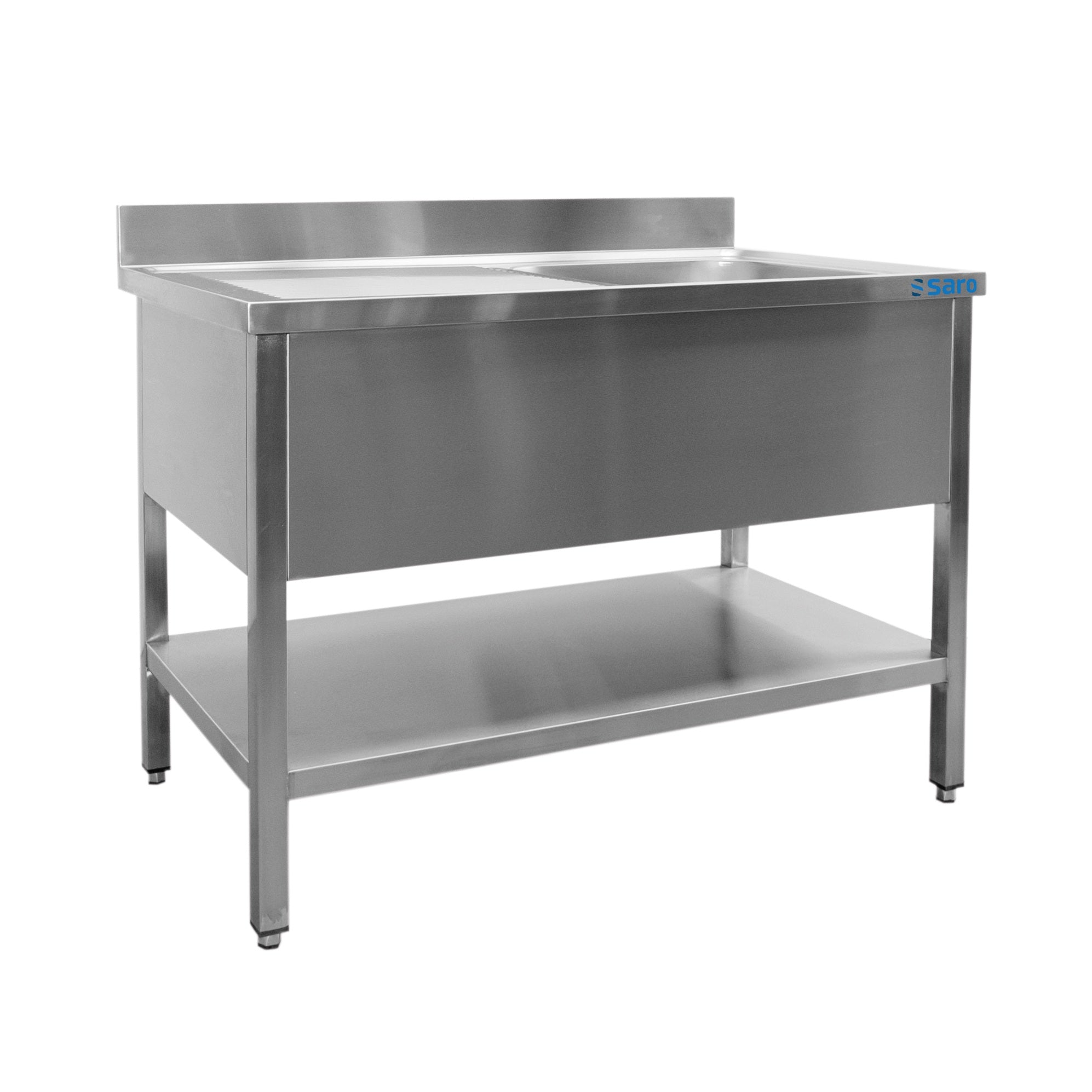 SARO Spoeltafel met 1 wasbak, rechts - 700 mm diepte, 1000 mm - 700-2505R