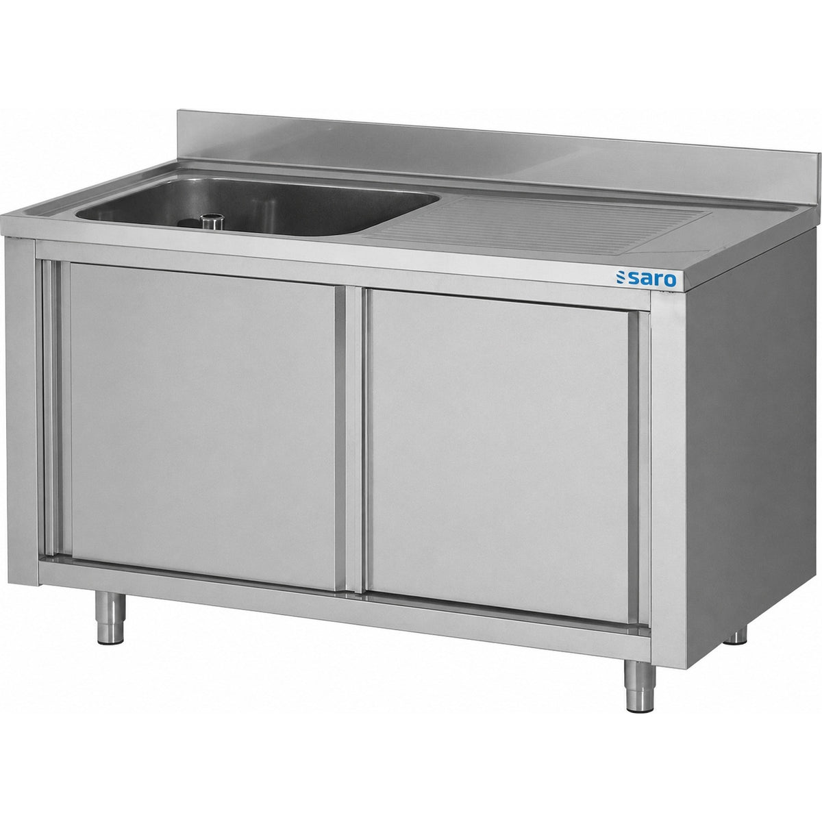 Armoire de lavage SARO avec portes coulissantes 1 200 mm, 1 cuve à gauche - 700-2710