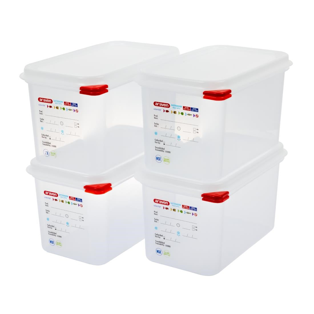 Boîte alimentaire GN 1/4 Araven 4,3L (lot de 4) — T985