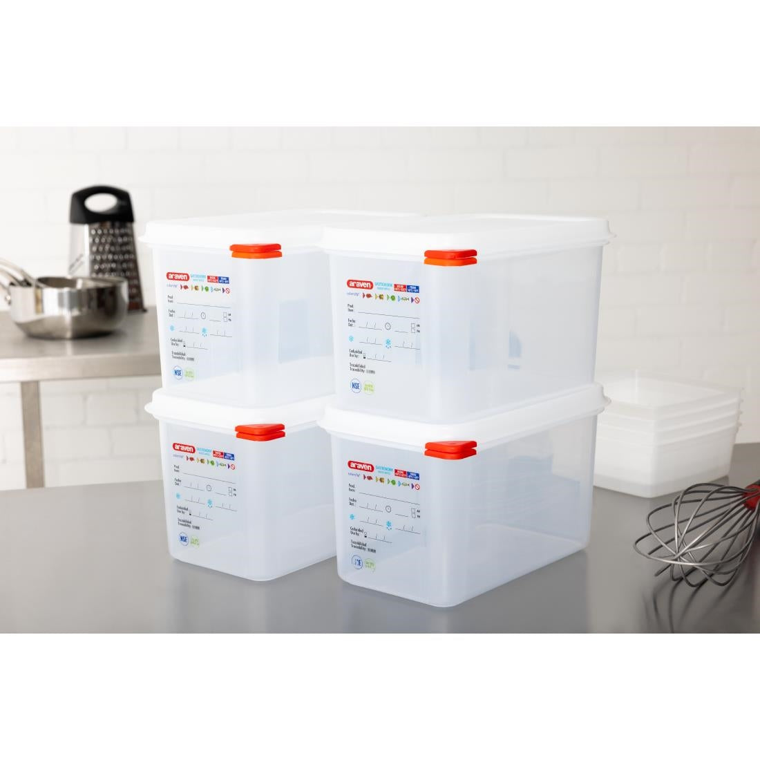 Boîte alimentaire GN 1/4 Araven 4,3L (lot de 4) — T985