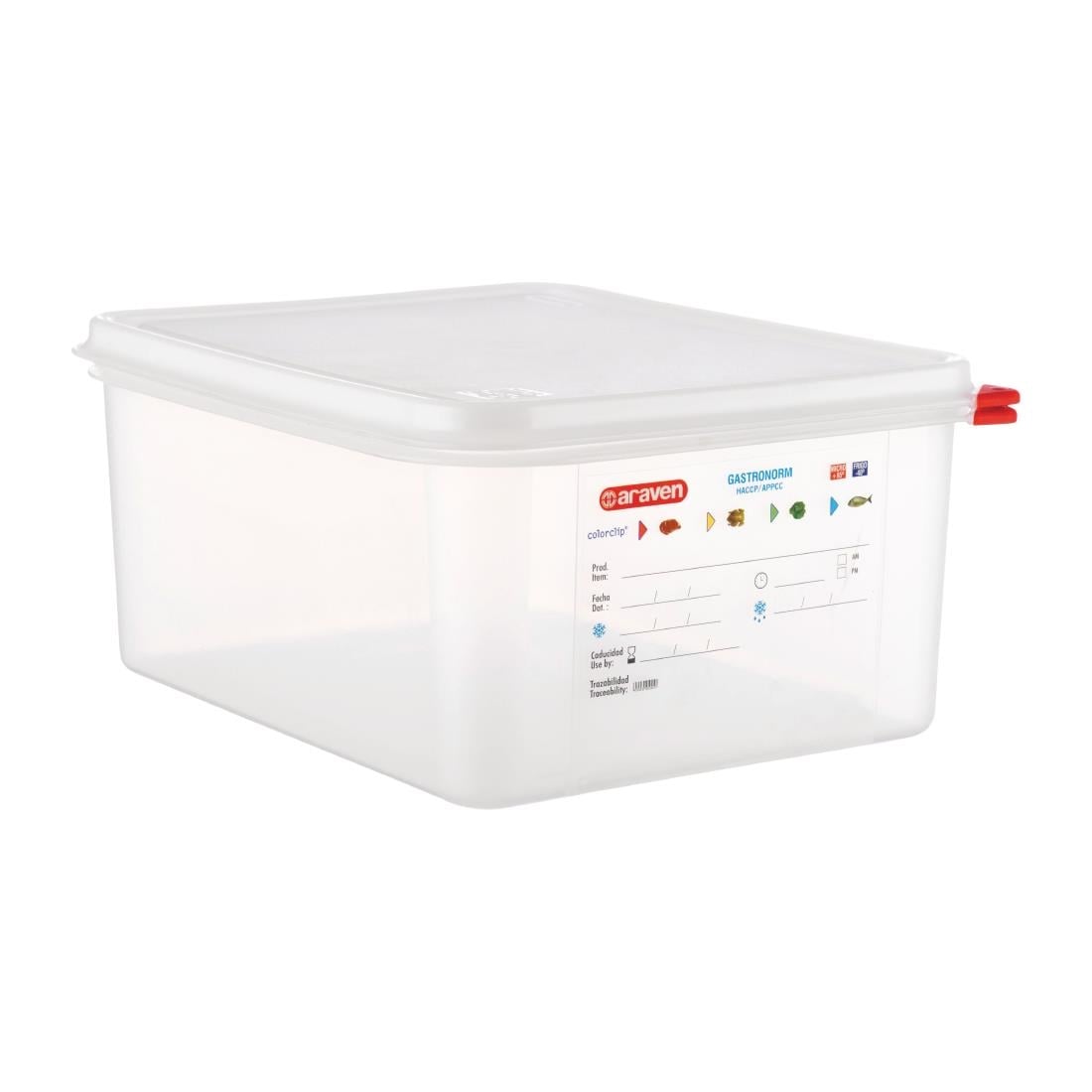 Boîtes alimentaires en polypropylène Araven GN 1/2 12,5L (lot de 4) — T989