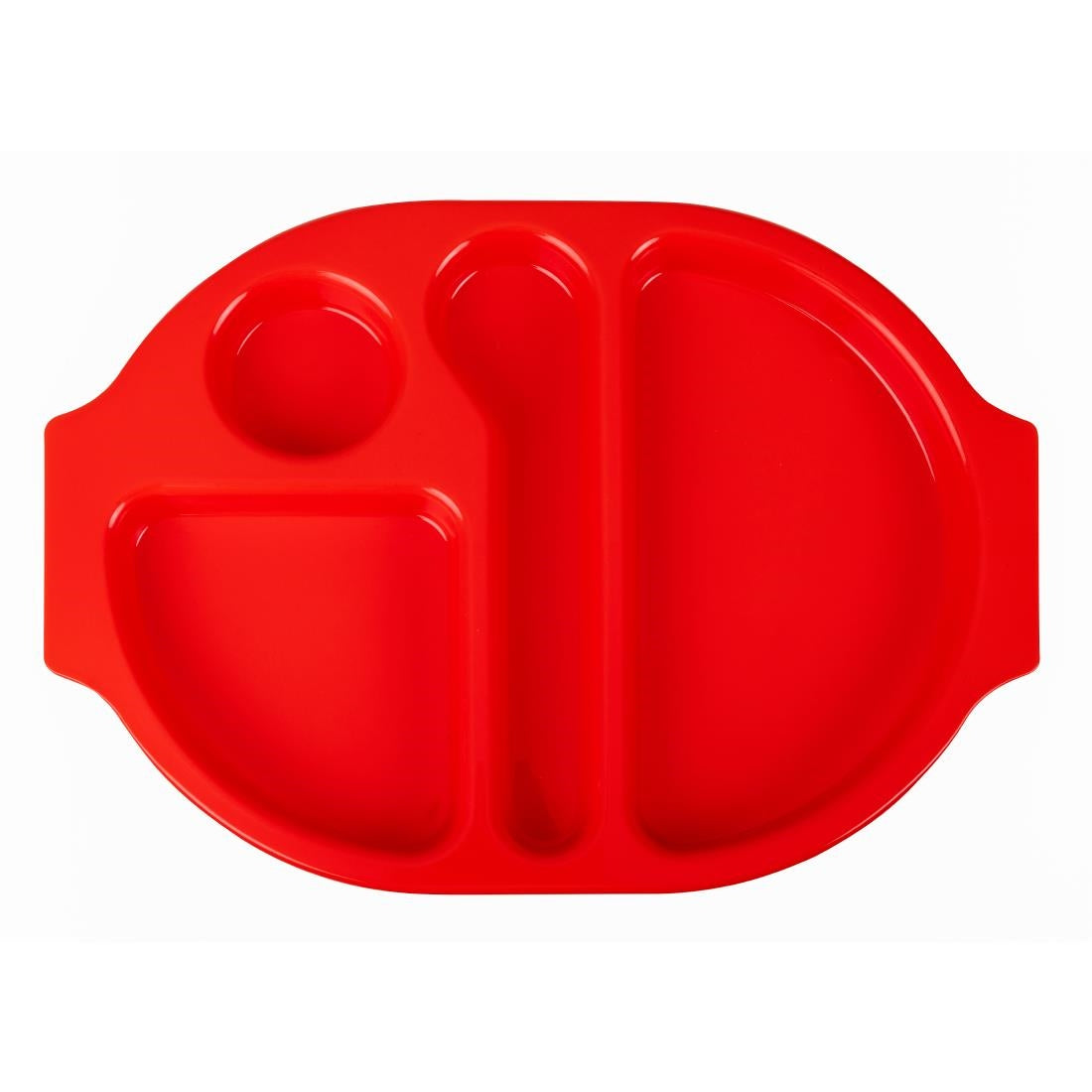 Grands plateaux repas à compartiments en polypropylène Olympia Kristallon rouges 375mm (lot de 10) — U037