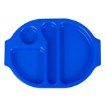 Grands plateaux repas à compartiments en polypropylène Olympia Kristallon bleus 375mm (lot de 10) — U038