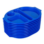 Grands plateaux repas à compartiments en polypropylène Olympia Kristallon bleus 375mm (lot de 10) — U038