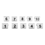 Lot de numéros de table en acier inoxydable Olympia 1-10 (lot de 10) — U046