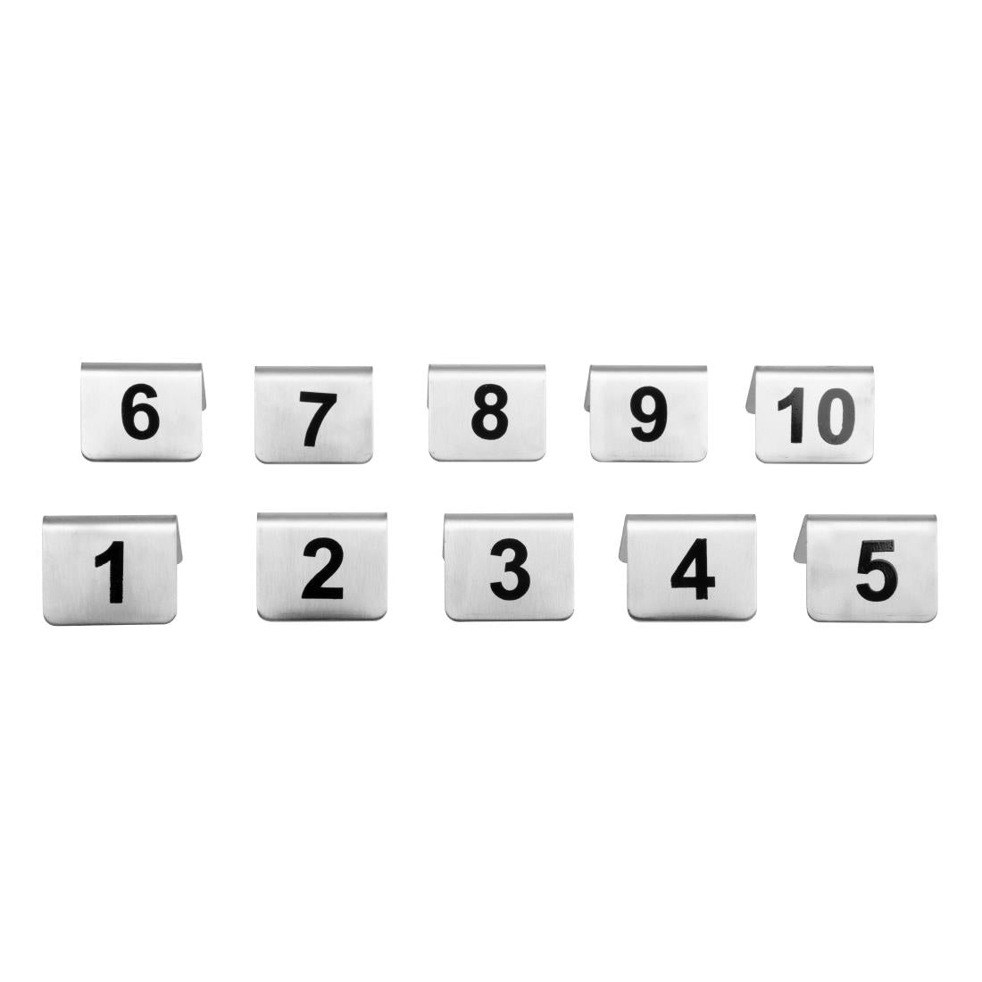 Lot de numéros de table en acier inoxydable Olympia 1-10 (lot de 10) — U046