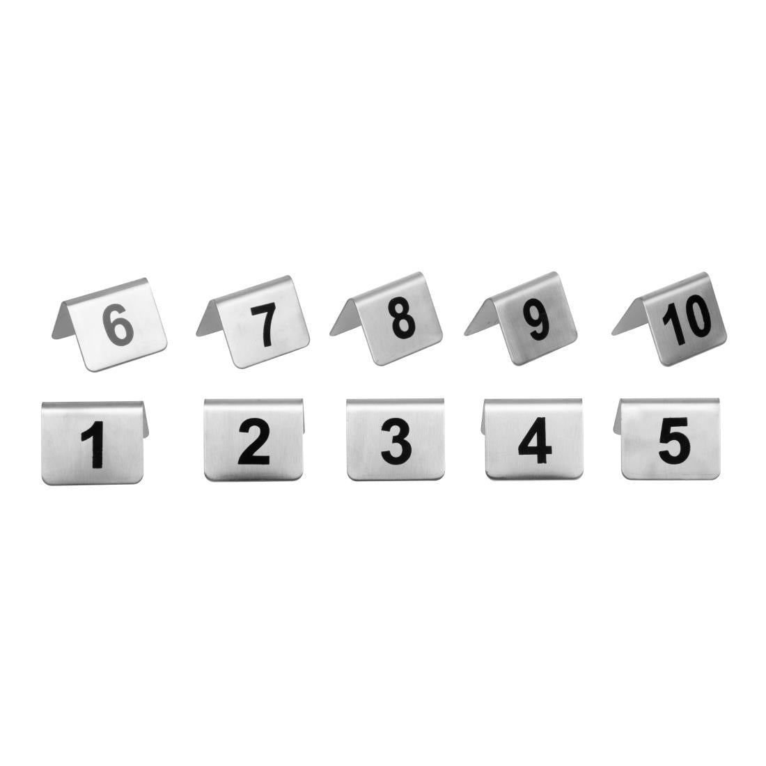 Lot de numéros de table en acier inoxydable Olympia 1-10 (lot de 10) — U046