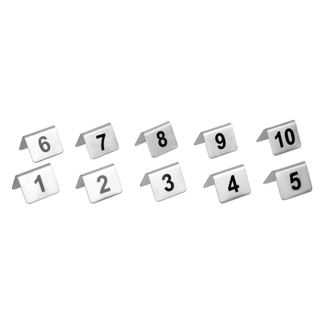 Lot de numéros de table en acier inoxydable Olympia 1-10 (lot de 10) — U046