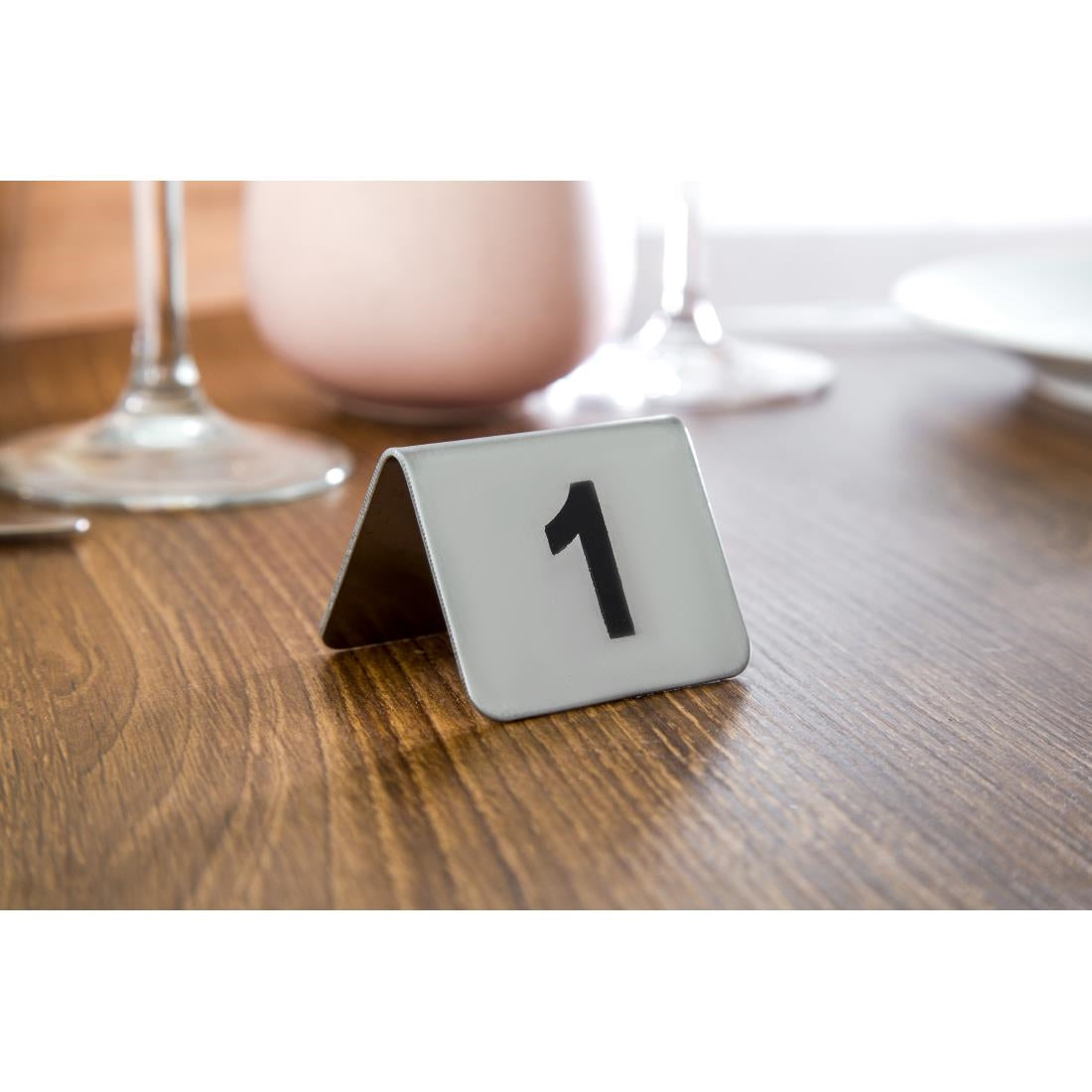 Lot de numéros de table en acier inoxydable Olympia 1-10 (lot de 10) — U046