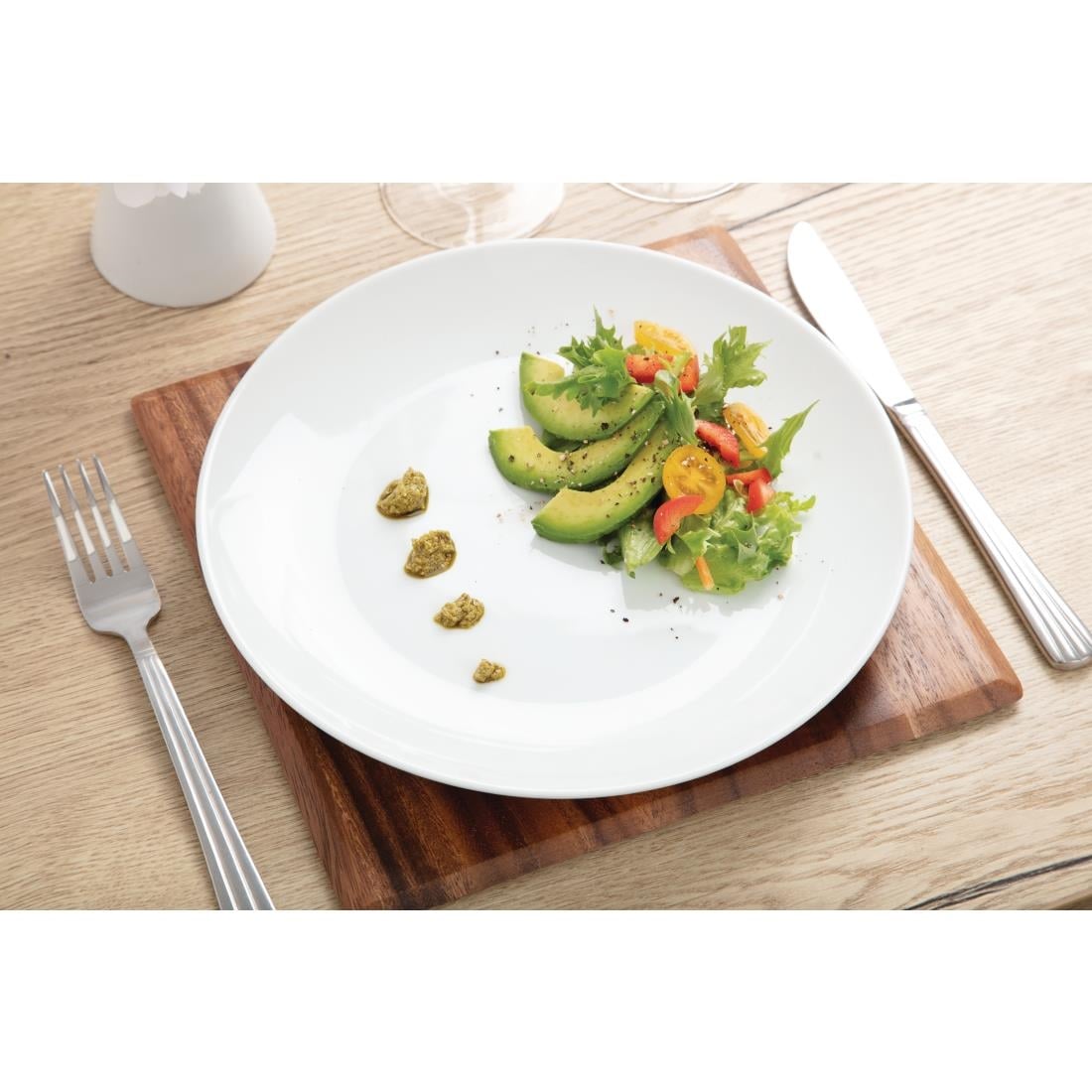 Assiettes plates rondes Olympia Whiteware 250mm (lot de 12) — U079