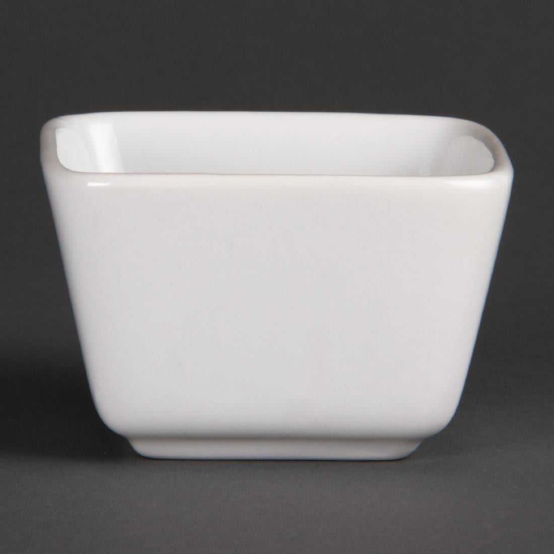 Minis plats carrés hauts Olympia Whiteware 75mm (lot de 12) — U178