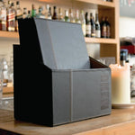 Porte-menus contemporains A4 noirs avec boîte de rangement (lot de 20) — U266
