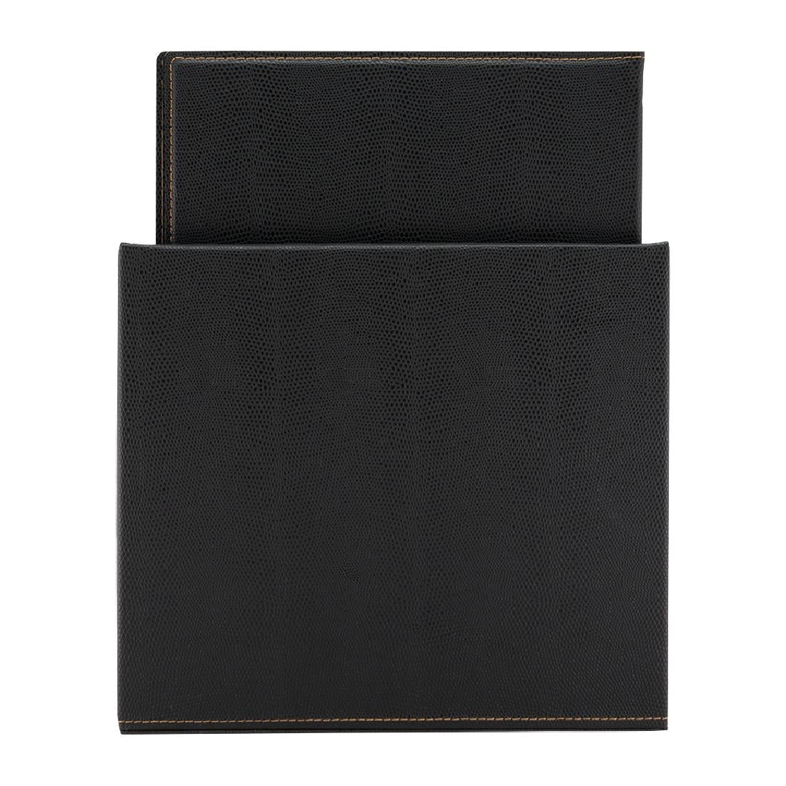Porte-menus contemporains A4 noirs avec boîte de rangement (lot de 20) — U266