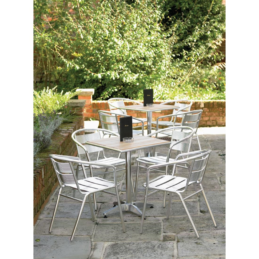 Fauteuils empilables en aluminium Bolero (lot de 4) — U419