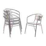 Fauteuils empilables en aluminium Bolero (lot de 4) — U419