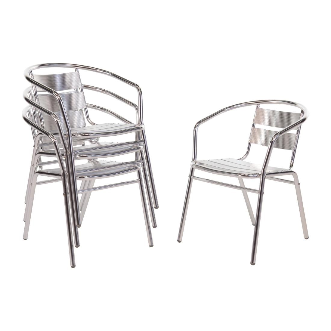 Fauteuils empilables en aluminium Bolero (lot de 4) — U419