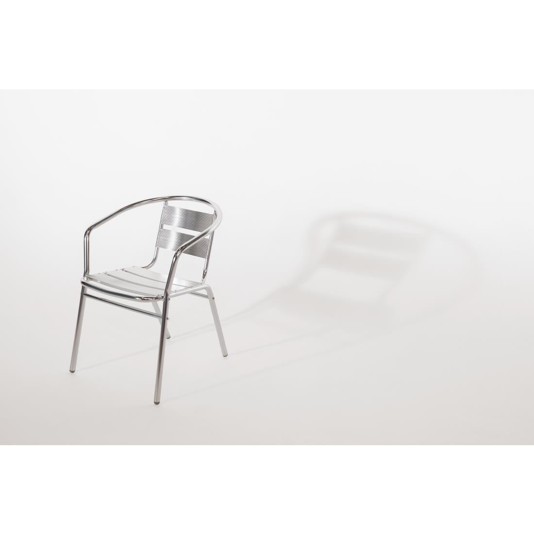Fauteuils empilables en aluminium Bolero (lot de 4) — U419