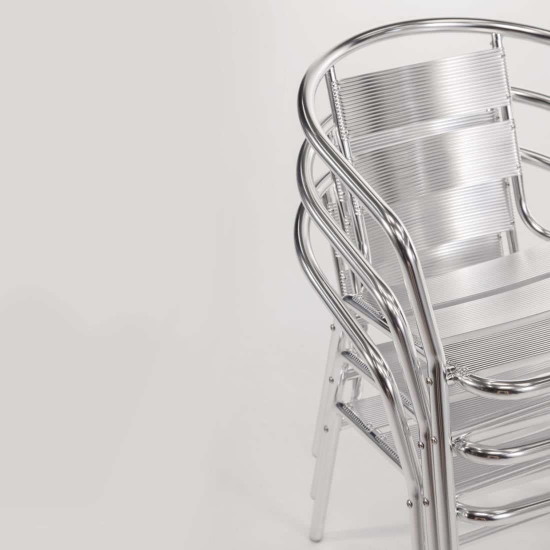 Fauteuils empilables en aluminium Bolero (lot de 4) — U419