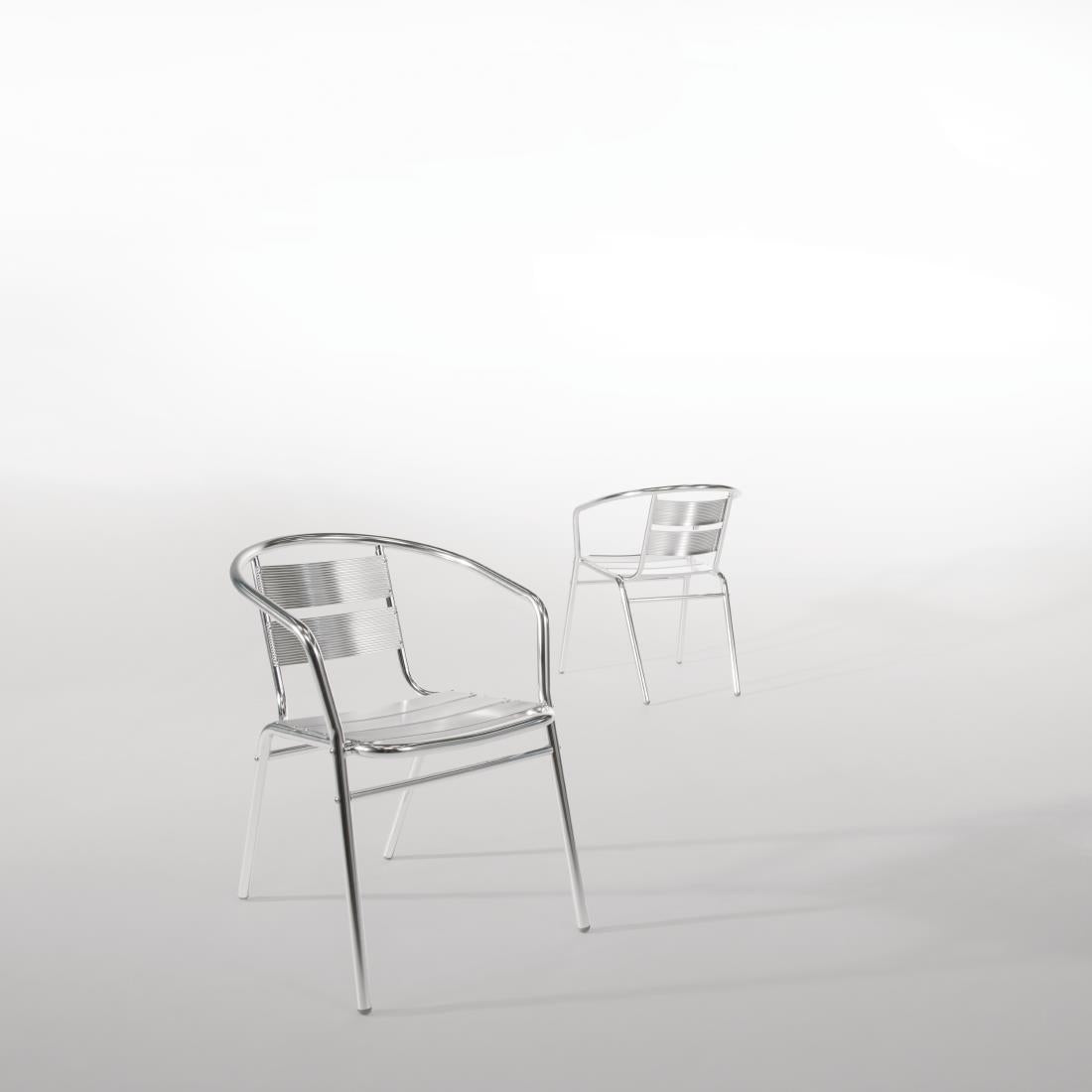 Fauteuils empilables en aluminium Bolero (lot de 4) — U419