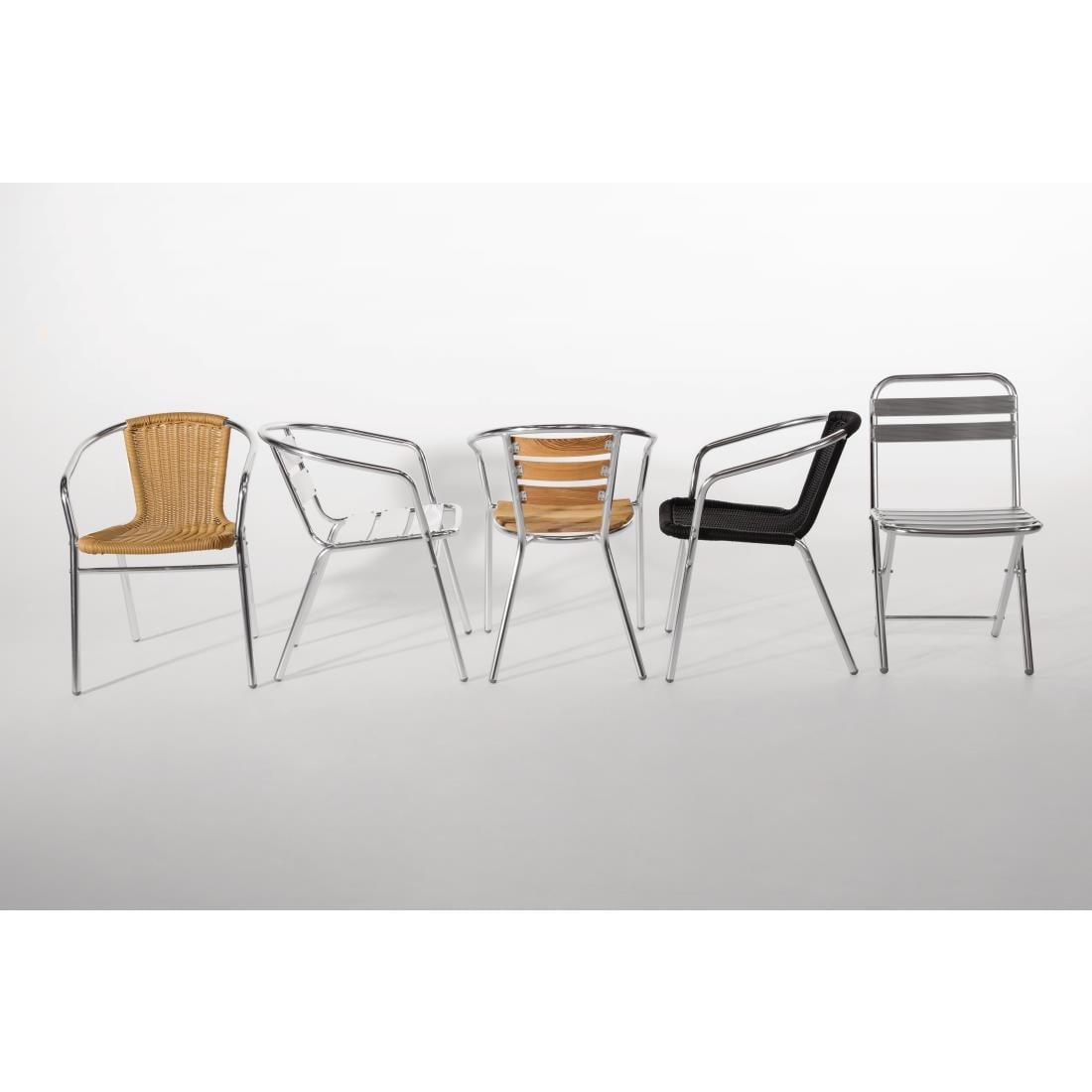 Fauteuils empilables en aluminium Bolero (lot de 4) — U419