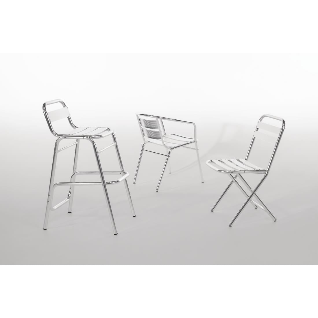 Fauteuils empilables en aluminium Bolero (lot de 4) — U419