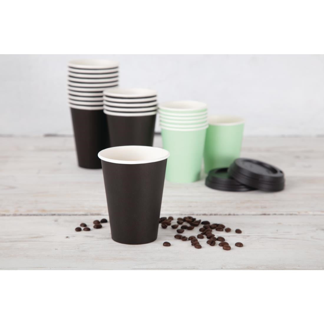 Gobelets boissons chaudes paroi simple Fiesta Recyclable noirs 230ml (lot de 50) — GF041