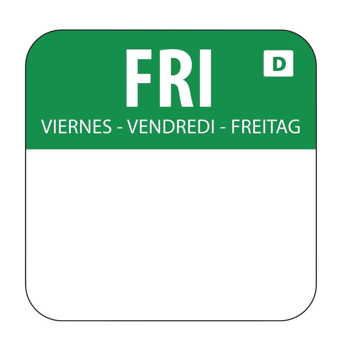 Etiquettes solubles pour aliments Hygiplas vendredi (lot de 1000) — U781