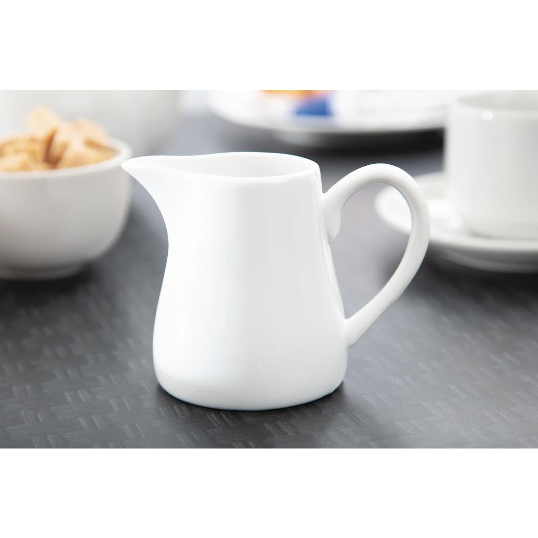 Pots à lait blancs Olympia 212ml (lot de 6) — U820