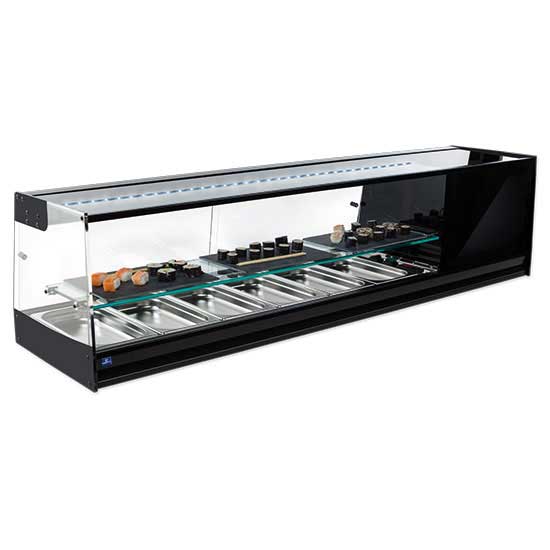 Vitrine à sushi et tapas Virtus - SHSFR6I2S - 1566 × 410 × 360 mm
