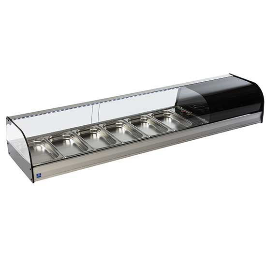 Vitrine à sushi et tapas Virtus - TPFR6IA - 1566 × 410 × 250 mm