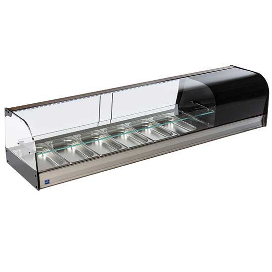 Vitrine à sushi et tapas Virtus - TPFR6IA2S - 1566 × 410 × 330 mm