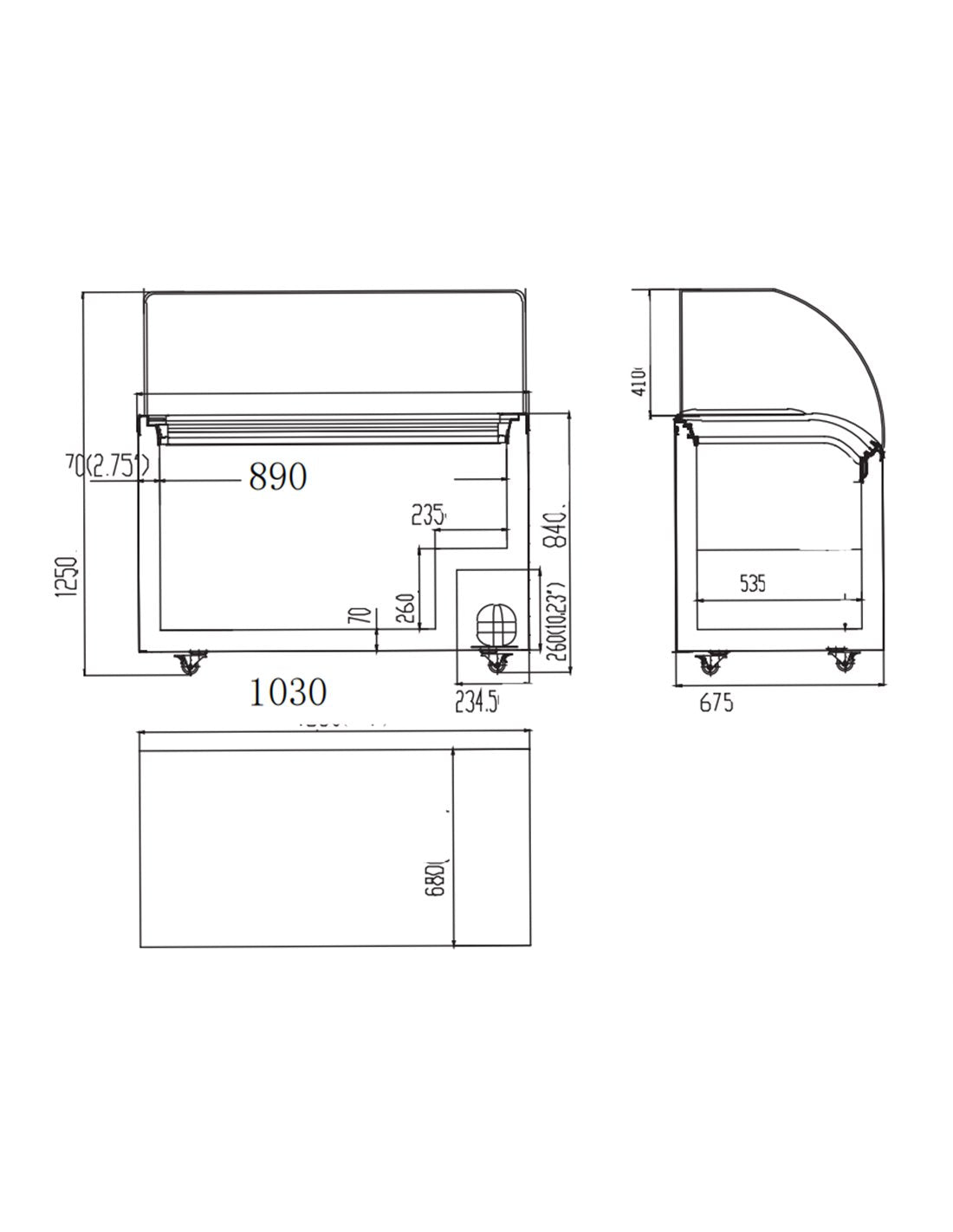 Vitrine à Glace Sur Roulettes 9 Bacs – Congélateur Présentoir CHR Professionnel -18°C 1030mm