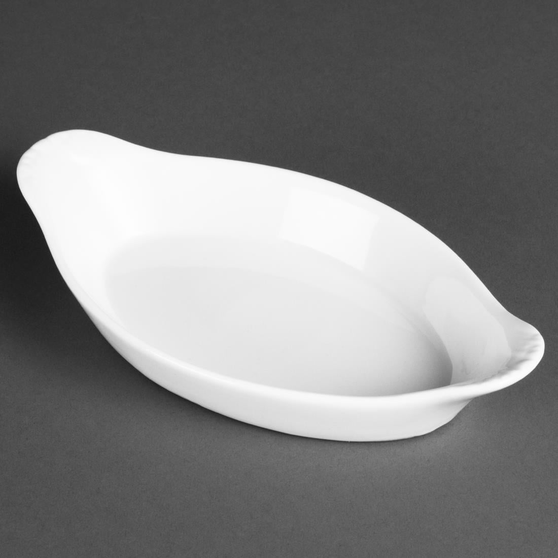 Plats ovales à oreilles Olympia Whiteware 204 x 115mm (lot de 6) — W441