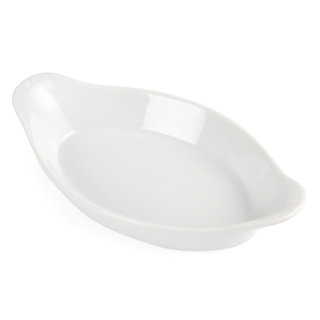 Plats ovales à oreilles Olympia Whiteware 204 x 115mm (lot de 6) — W441